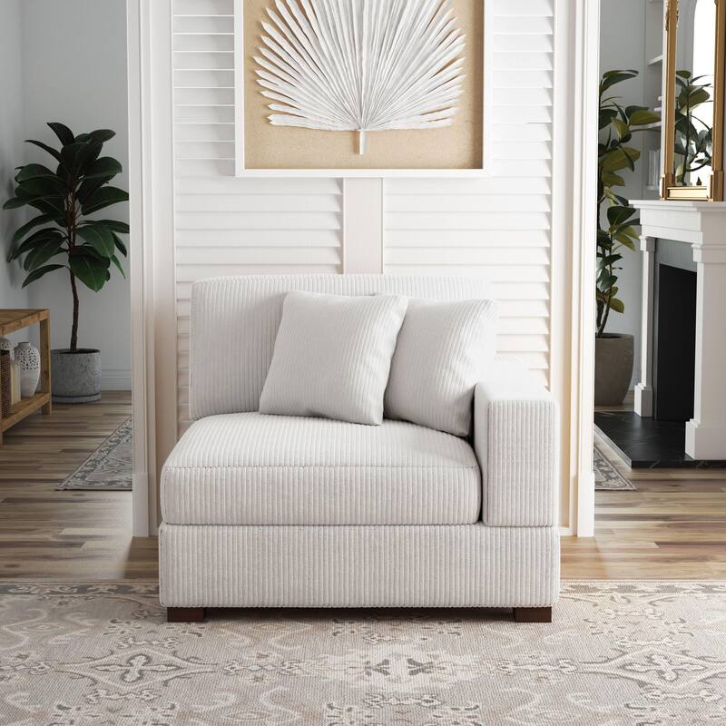 Modern Modular Sectional Sofa Corduroy Chaise Lounges