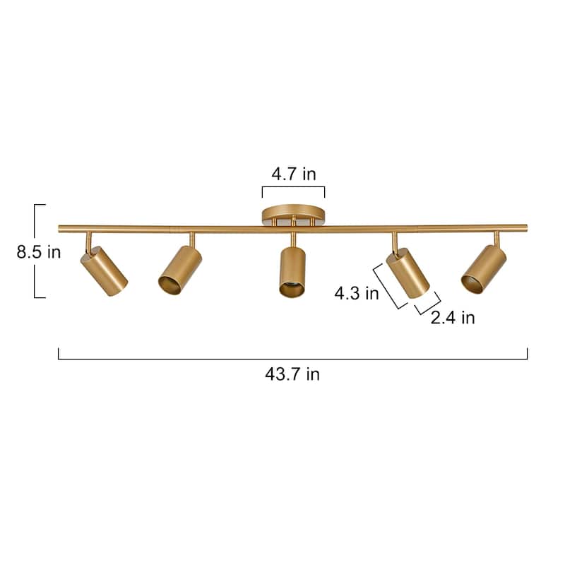 Modern Farmhouse 4/5-Light Gold Linear Ceiling Track Lighting Flush Mount Light
