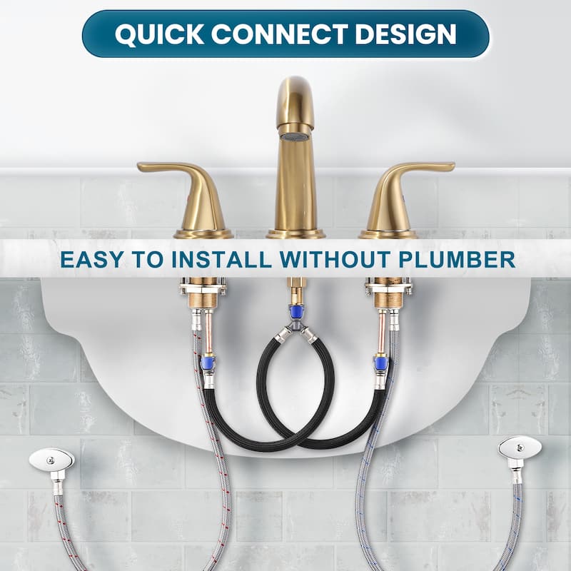 WOWOW Widespread Double Handle Bathroom Faucet