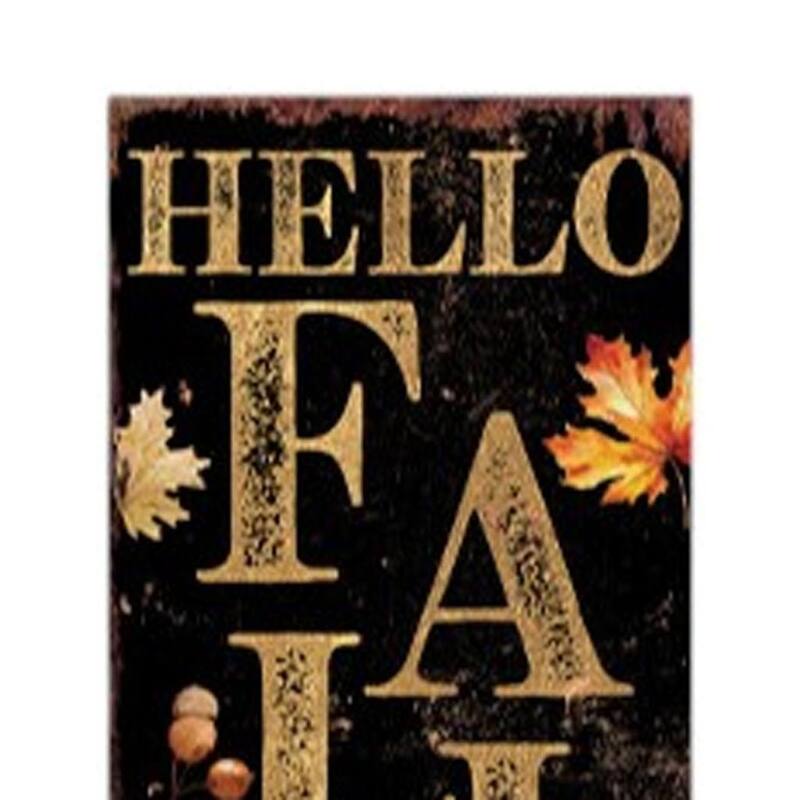 HomeRoots 42" Black Gold And Orange Solid Wood Halloween Reversible Garden Stake