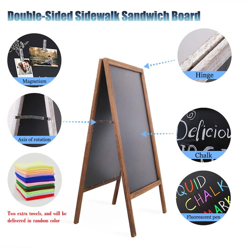 Magnetic A-Frame Chalkboard Message Sign Board Extra Large 39 x20 in Free Standing