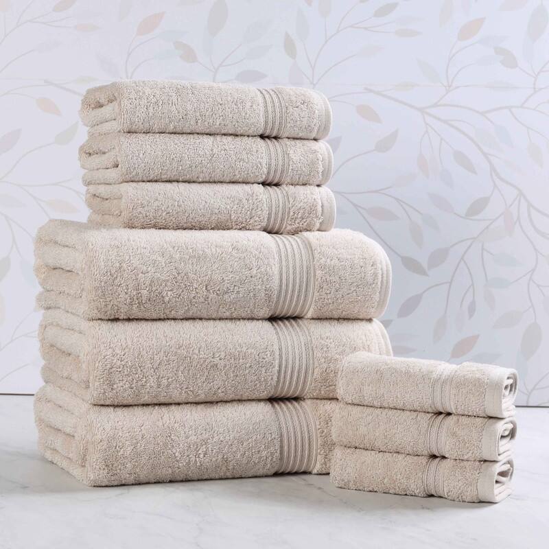 Superior Heritage Egyptian Cotton Absorbent 9-Piece Towel Set