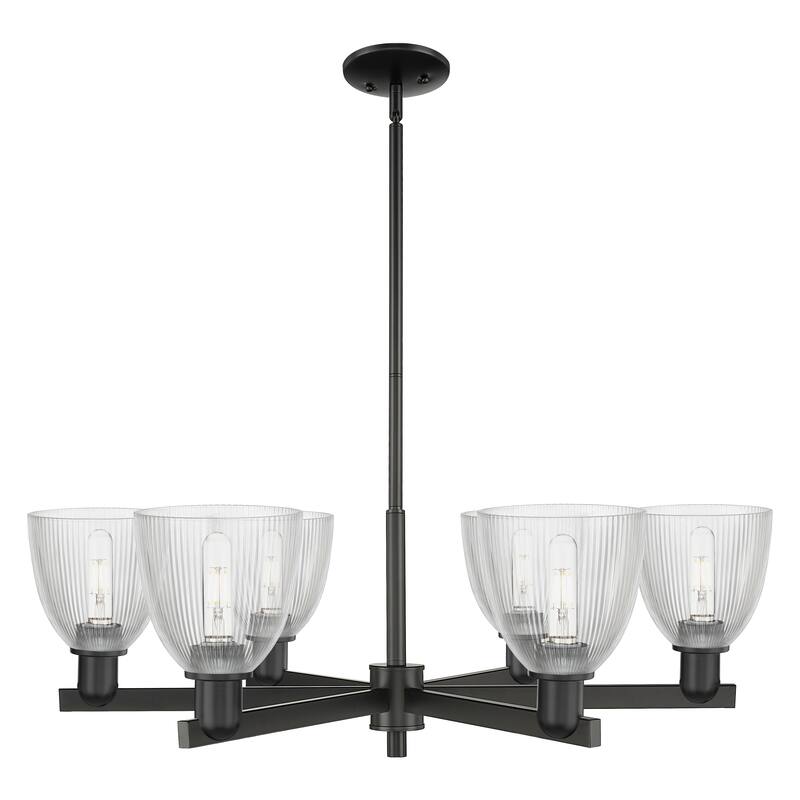 Innovations Lighting Endless Possibilities Arcadia - Castile - 6 Light 36" Stem Hung Chandelier - Clear/Matte Black