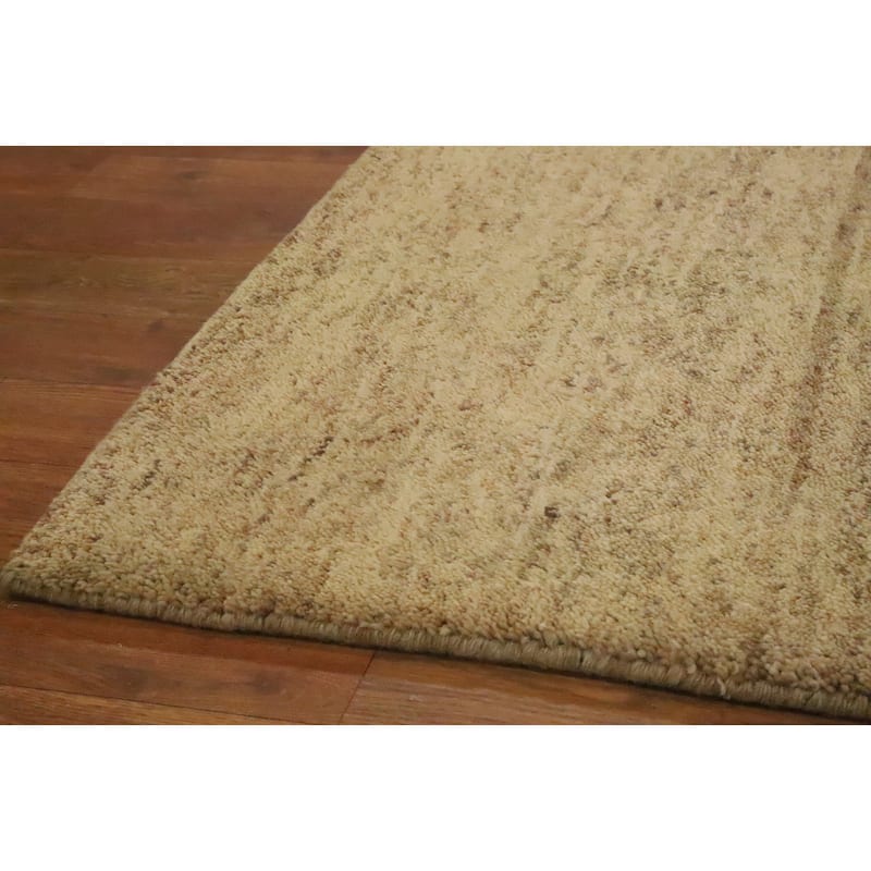 Hand Knotted Oriental 100% Wool Carpet Modern Modern Beige & Ivories Gabbeh Area Rug - 7' 10'' X 5' 6''