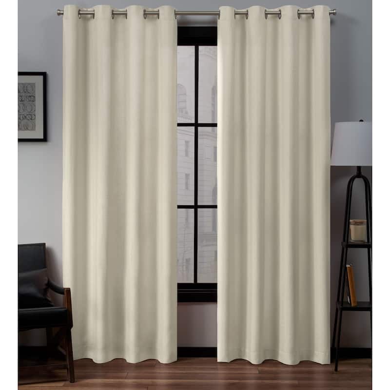 ATI Home Loha Linen Grommet Top Curtain Panel Pair - 54x84 - Ivory