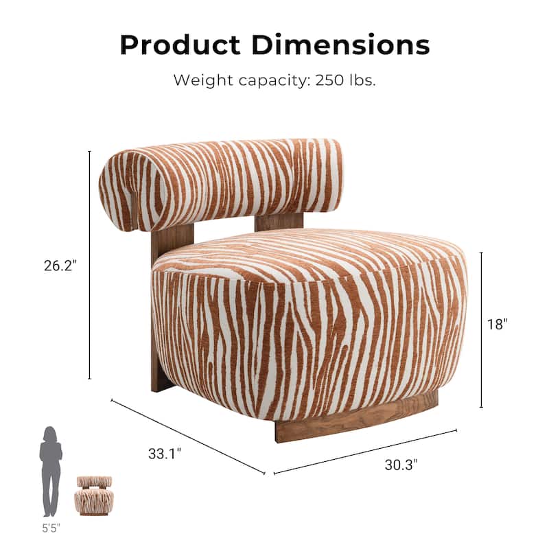 Furniture of America Orynt Modern Zebra Upholstered Accent Chair