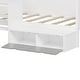 preview thumbnail 9 of 16, Wooden Twin Size Daybed with Storage Shelves and Lockers, Multi-functional Bed with Study Desk and Matching Stool, White