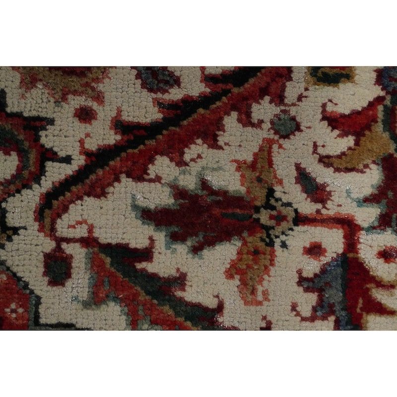 Hand Knotted Oriental 100% Wool Carpet Traditional Floral Red Heriz Area Rug - 10' 5'' X 8' 3''