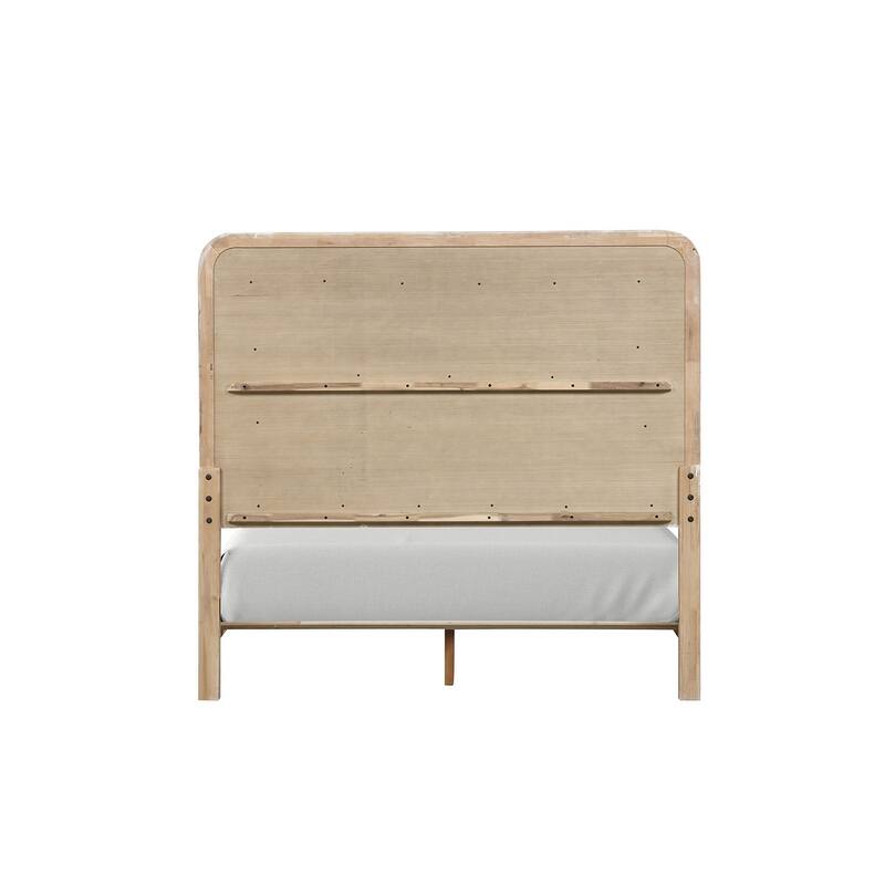 Modern Natural Finish Padded Headboard 1Pc Bed