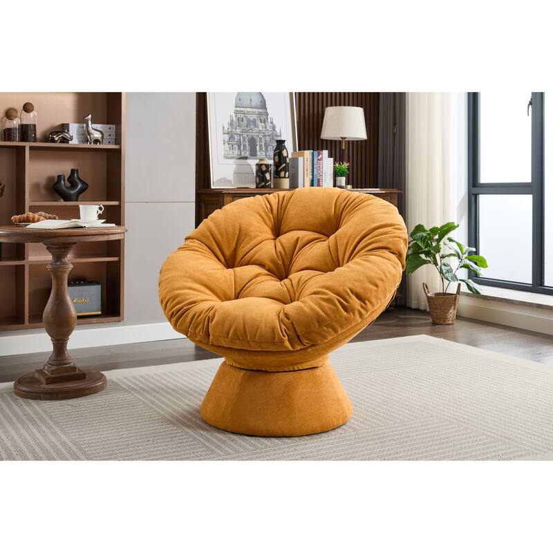Oversized Swivel Accent Chair, 360-Degree Swivel Barrel Chair, Papasan Chair for Living Room and Bedroom Comfort