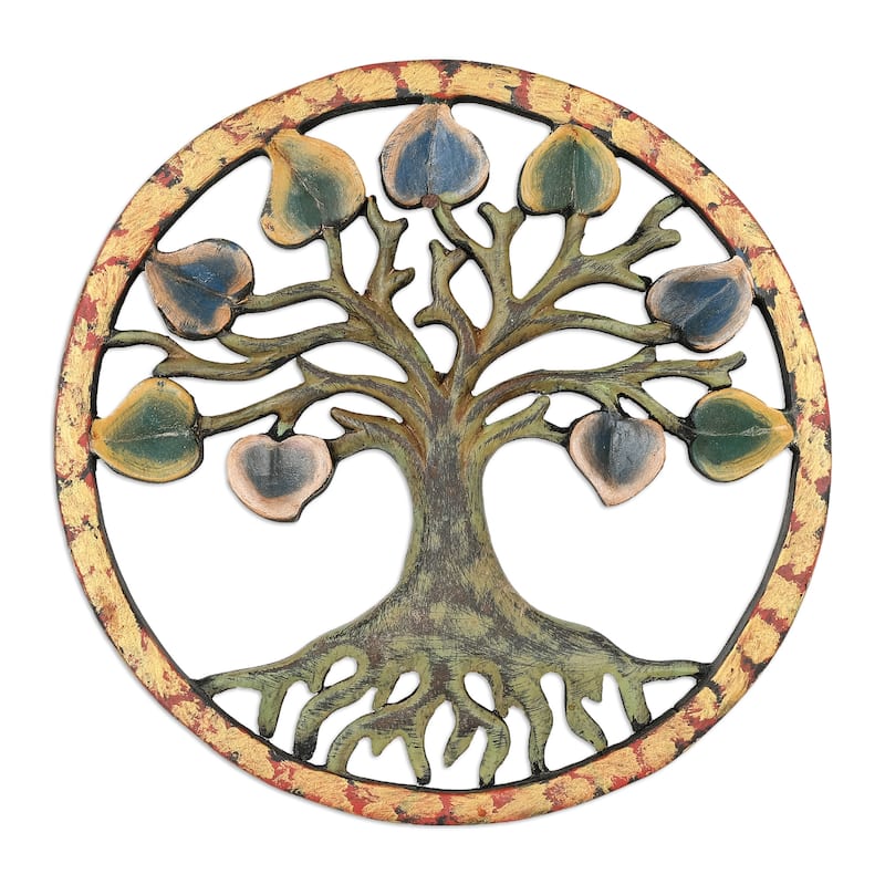 Novica Handmade Brighter Future Wood Relief Panel