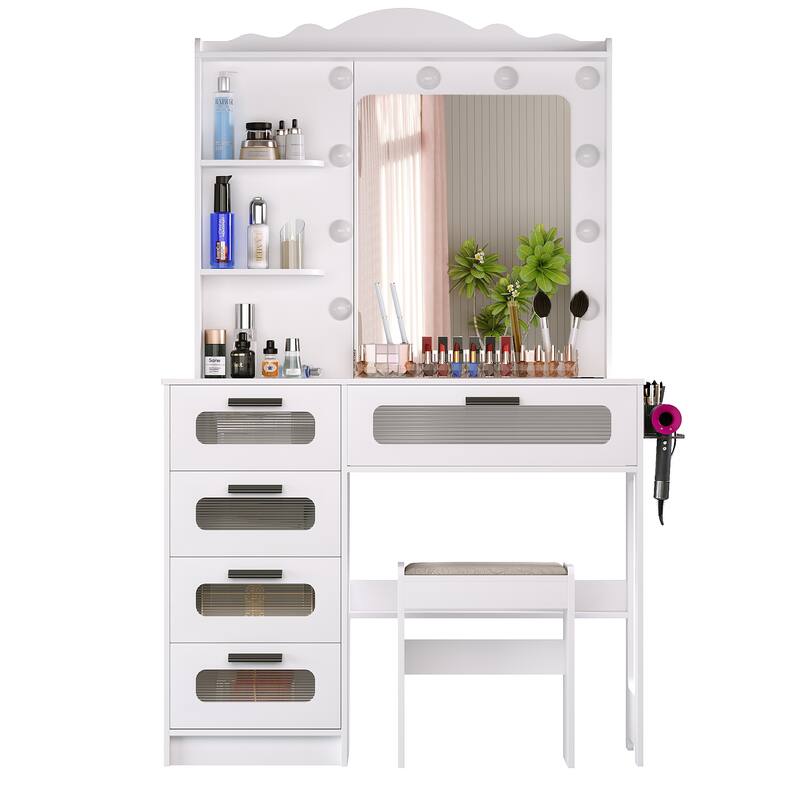 Makeup Vanity with 3 Lighting Colors