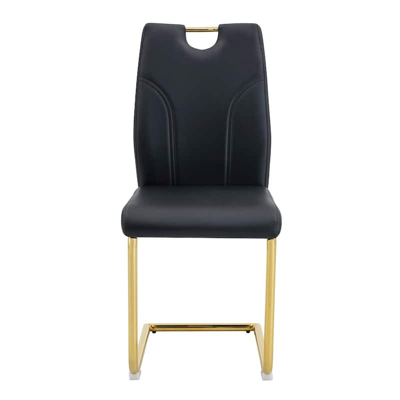 6-Piece, Modern Upholstered Dining Chair Set with Gold Metal Legs and High-Density Sponge Cushions, for Restaurants