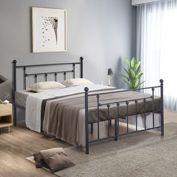 VECELO 14-inch Storage Victorian Twin/Full/Queen Size Steel Slat Bed Frame(Fixed Bed Frame,Twin/Full/Queen Size 3 Opotion). Opens flyout.