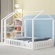 preview thumbnail 10 of 14, Full Size Wood House Bed with Fence and Removable Storage - Spacious and Inviting