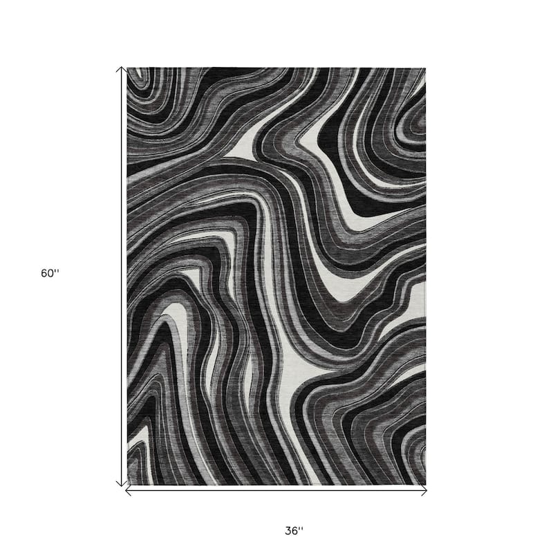 HomeRoots Abstract Transitional Rectangle Outdoor Rug
