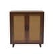 preview thumbnail 23 of 26, Wood Accent Cabinet Sideboard Buffet with Rattan Doors