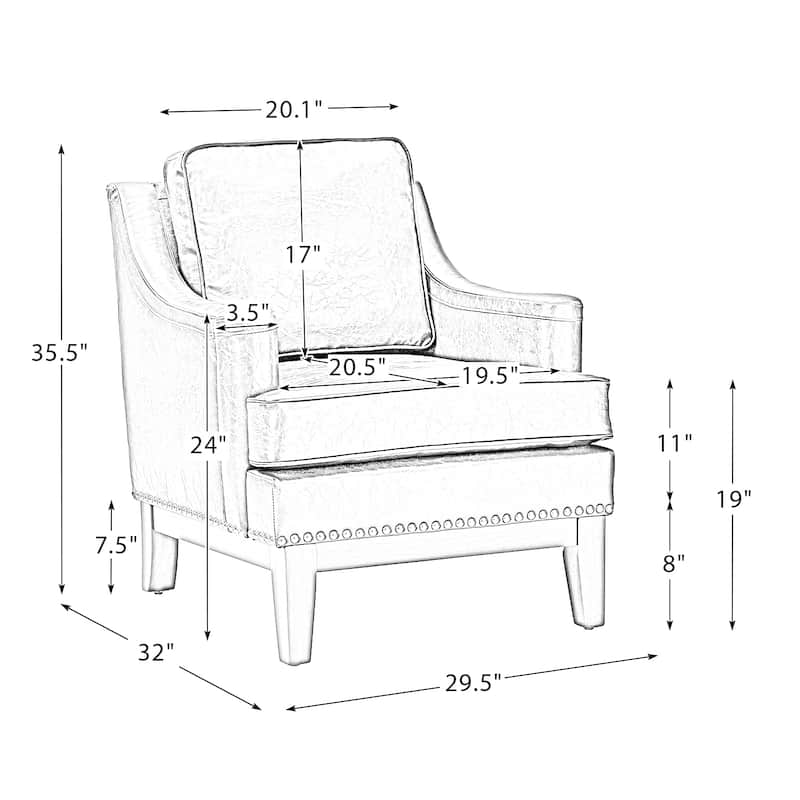 Etienne Comfy Living Room Armchair with Apron Design by HULALA HOME