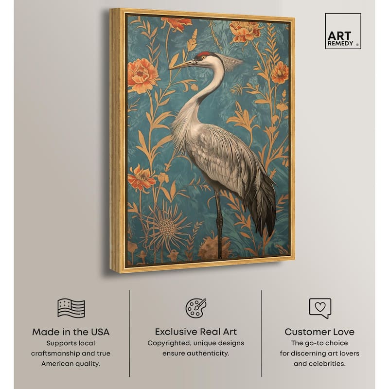 Graceful Grus Gaze Canvas by Art Remedy