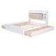preview thumbnail 16 of 15, Wood Queen Size Platform Bed with Upholstered Storage Headboard, Shelves, and 4-Drawers, White Finish