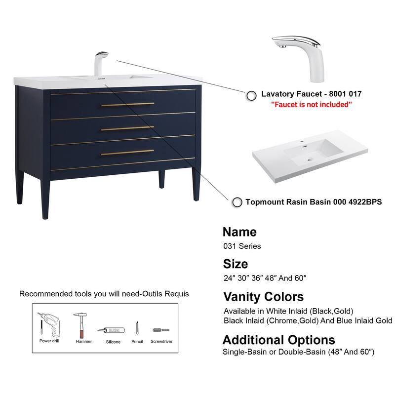 Ayer 48" Single Bathroom Vanity Set - 21D x 48W x 33H