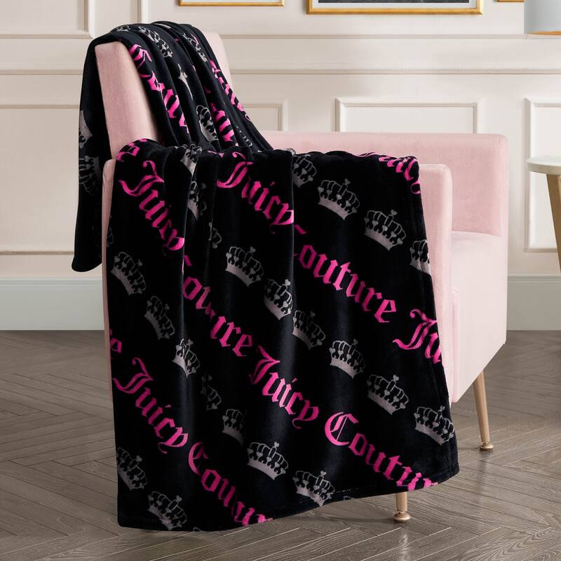 Juicy Couture Holiday Plush Throw Blankets