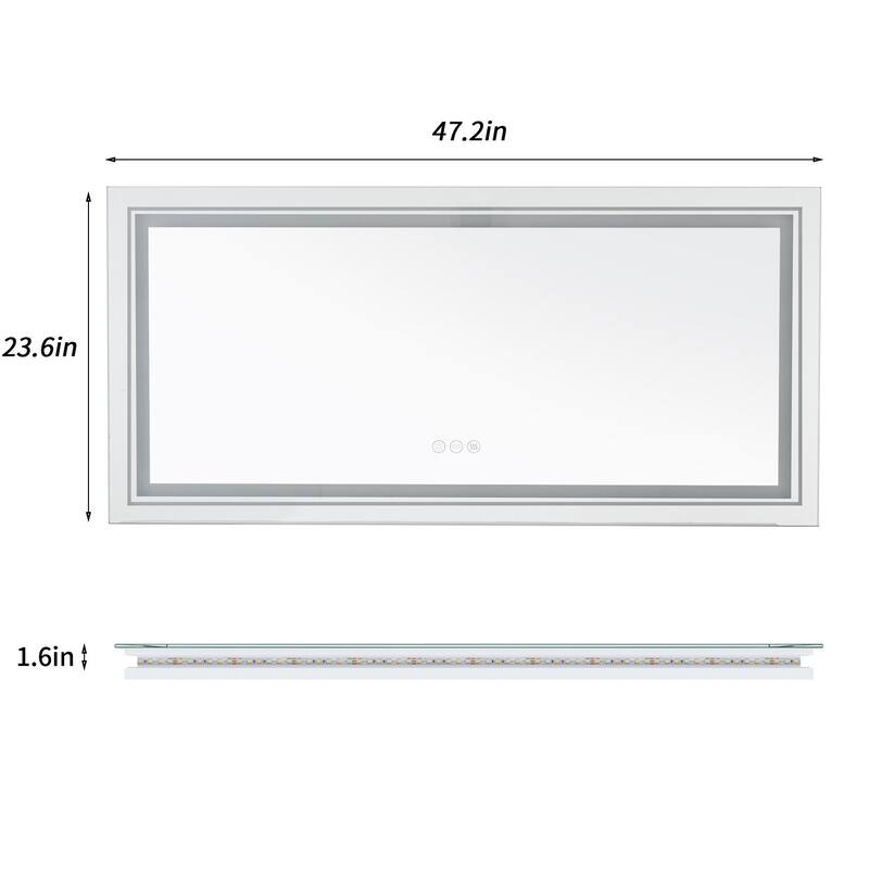 Extra Large Illuminated LED Bathroom Mirror Touch Sensor Anti Fog