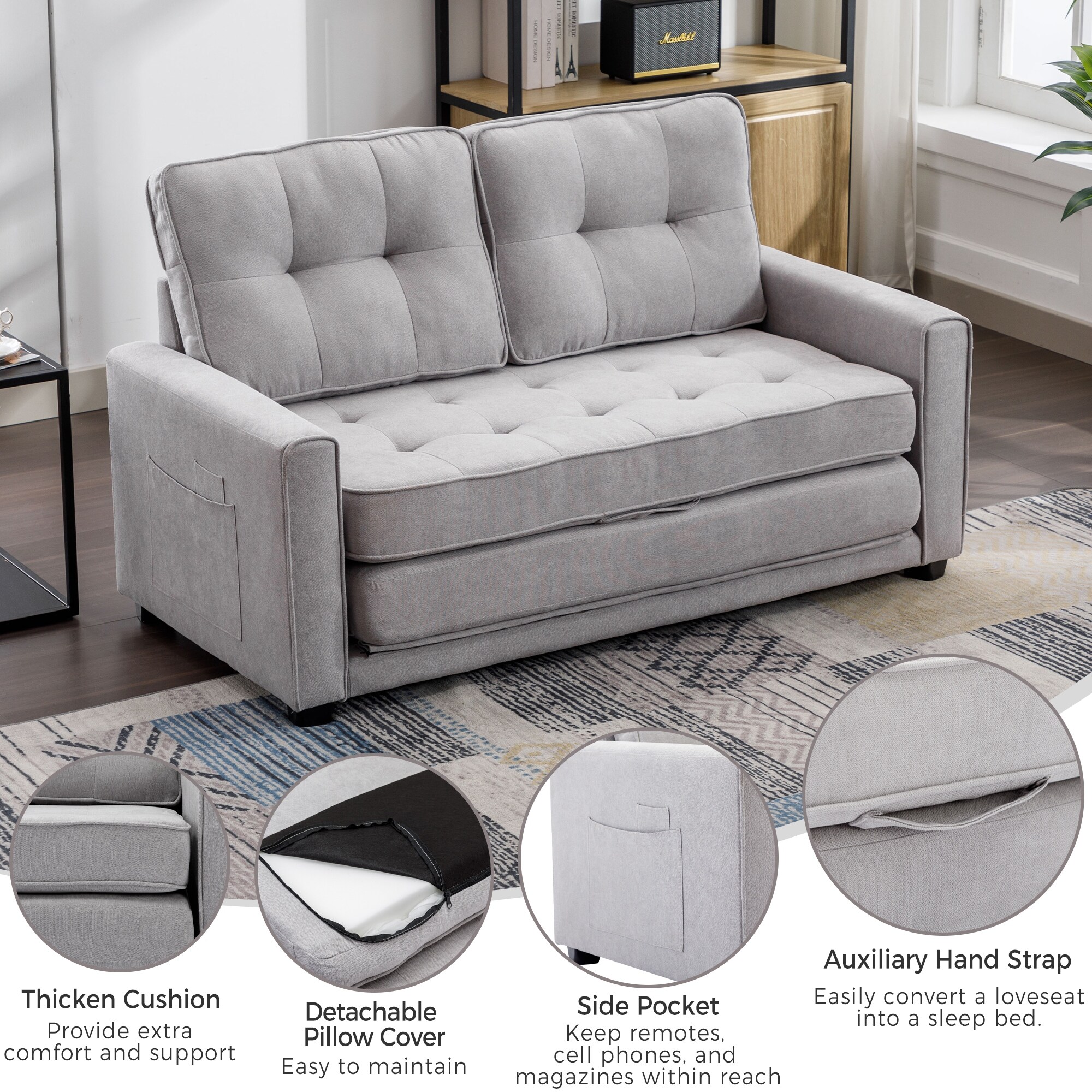 Convertible Reclining Loveseat Chenille Couch 3 Fold Sleeper Sofa Bed Bed Bath Beyond 39587838