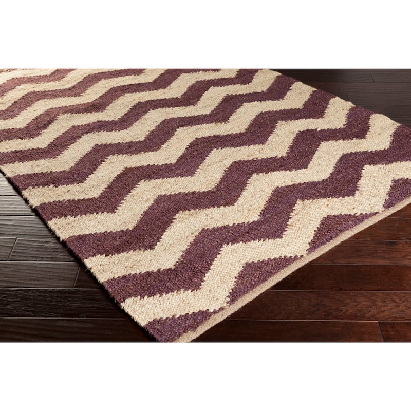 Hand-Woven Madeline Natural Jute Chevron Rug