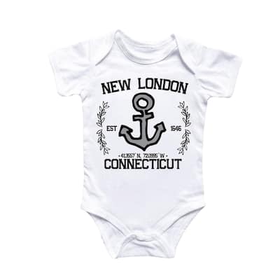 New London Connecticut - Baby Boy Girl Clothes Infant Bodysuit Funny Cute Newborn