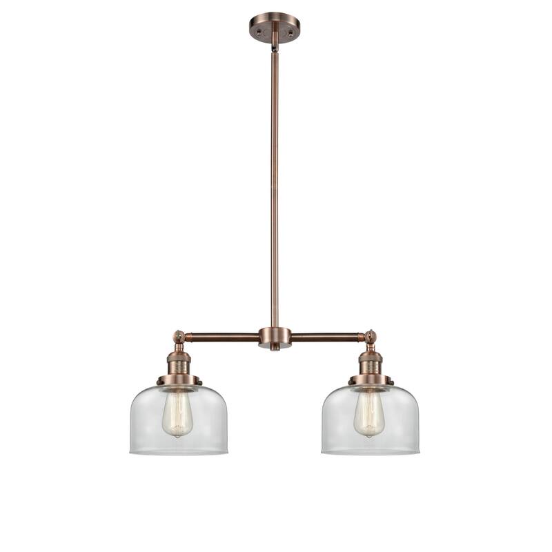Innovations Lighting Large Bell 2 Light 24" Wide Linear Chandelier