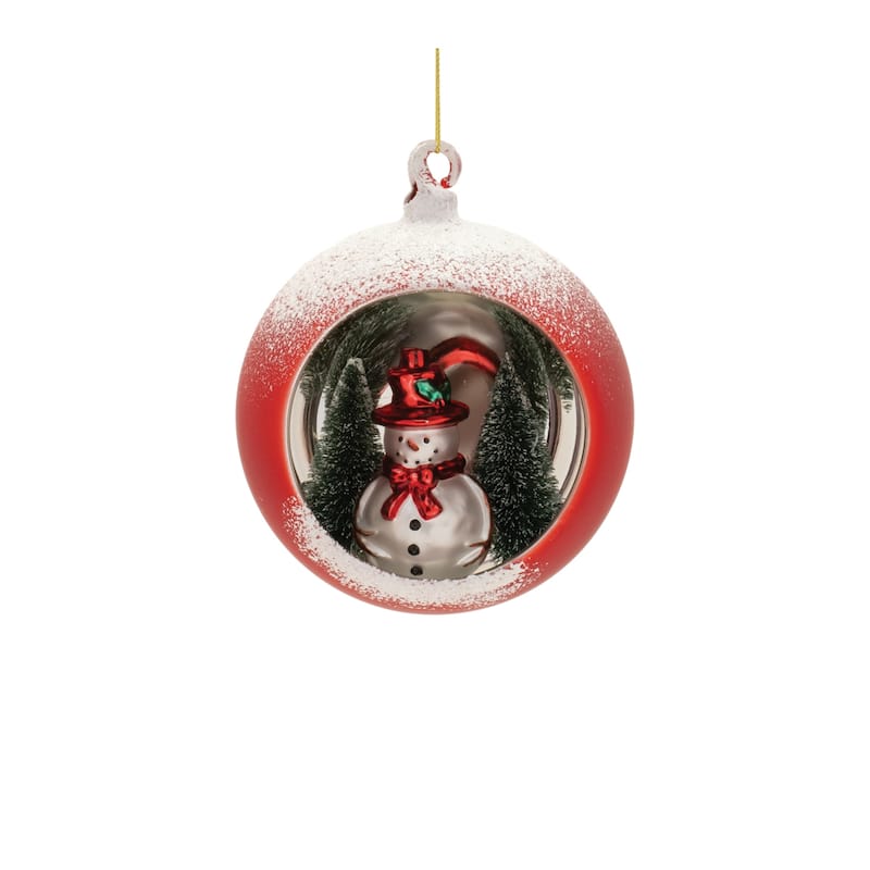 Snowman and Santa Mercury Glass Christmas Ornaments - 7" - 6ct