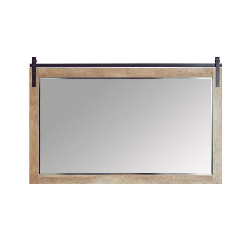 Cortes 60" Bathroom Vanity Barndoor Wall Mirror in Logs