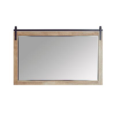 Cortes 60" Bathroom Vanity Barndoor Wall Mirror in Logs