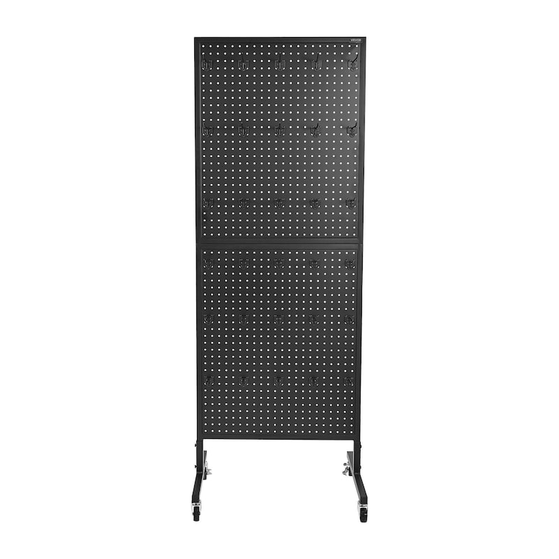 Metal Pegboard Display Stand with Hooks for Shop or Garage