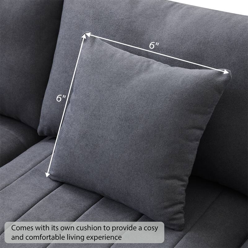 Modern L-Shape 5-Seat Sectional Sofa w/ 2 Pillows, Convertible Ottoman
