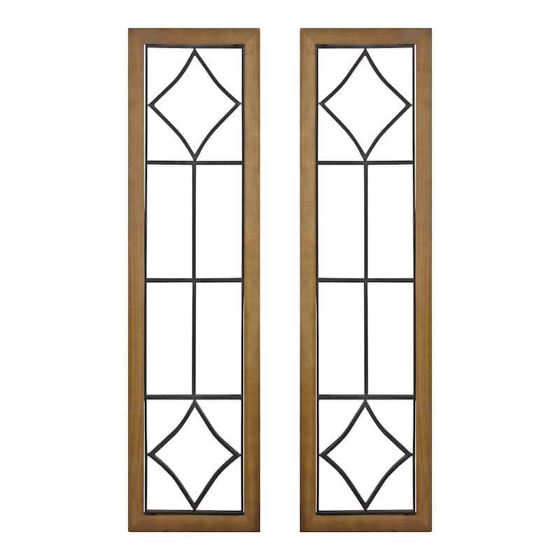Kate and Laurel Brenham Wood and Metal Wall Plaque - 13x46.5