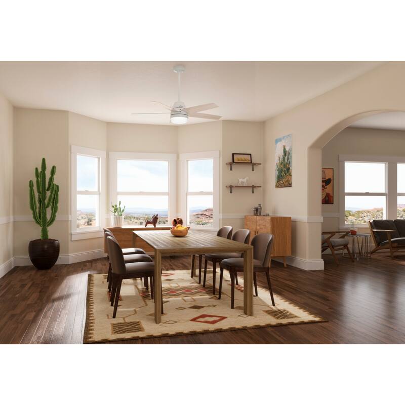 Hunter 52" WiFi Exton Smart Ceiling Fan with LED Light, Handheld Remote - Contemporary, Transitional