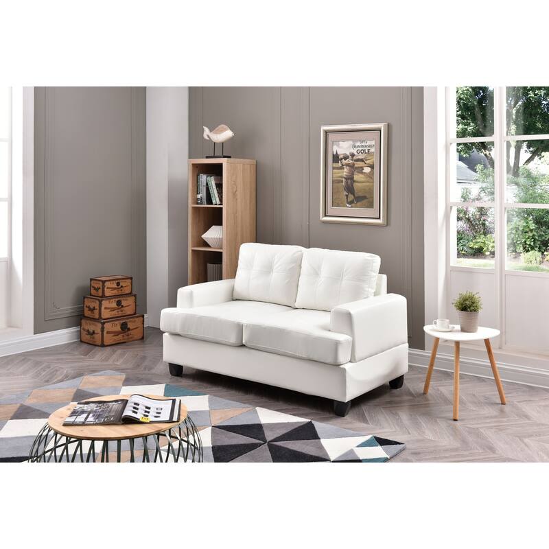 Transitional Loveseat In White