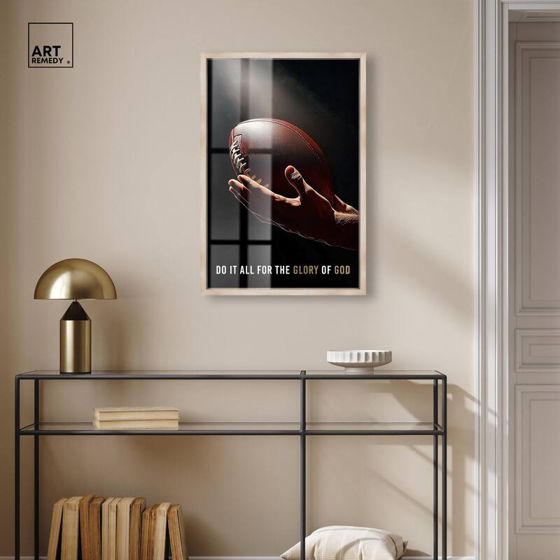 Glory of God Football Shadowbox by Art Remedy