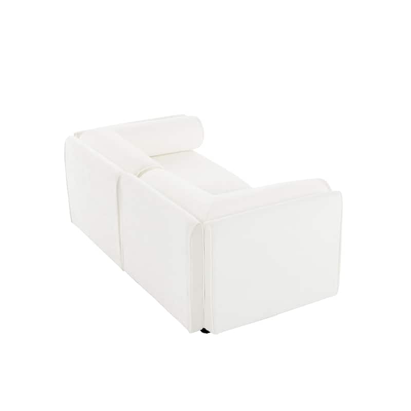 75.5" Chenille Upholstered 2-Seater Modular Sectional Sofa with Storage Seat, DIY Combination