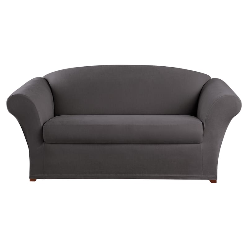SureFit Stretch Oxford 2 Piece Loveseat Slipcover
