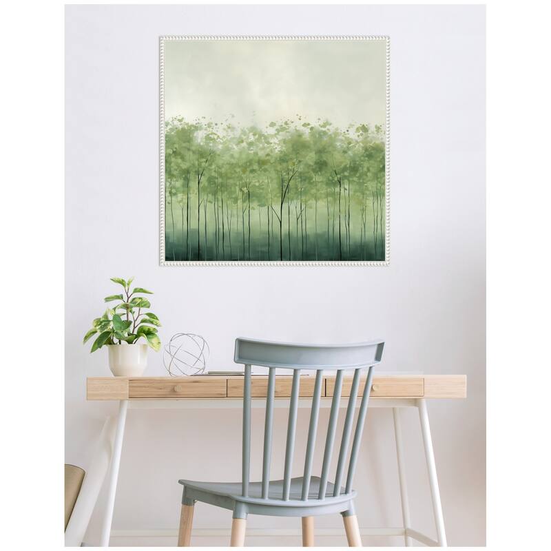 Kate and Laurel Abstract Green Trees by The Creative Bunch Studio Framed Canvas Wall Art Print