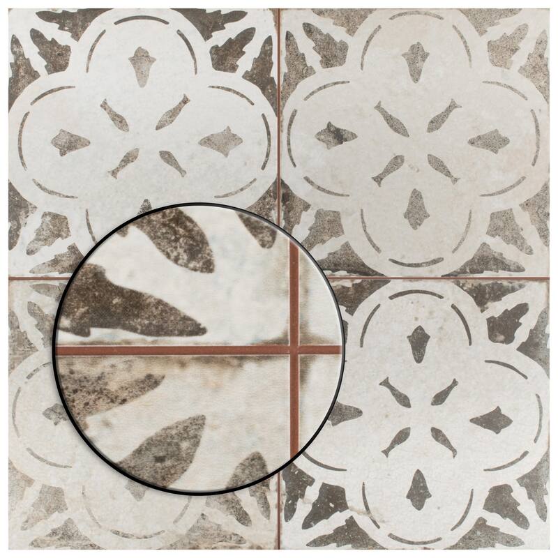 Merola Tile Kings Aurora Nero 17-5/8" x 17-5/8" Ceramic Floor and Wall Tile