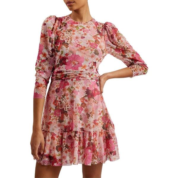 chinese dress ladies Structured Puff Sleeve Knitted Skater Dress | Jescka