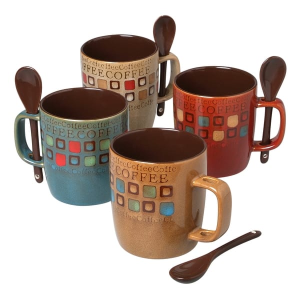Gibson Home 13oz 8pk Stoneware Mr. Coffee Cafe Americano Mug Set