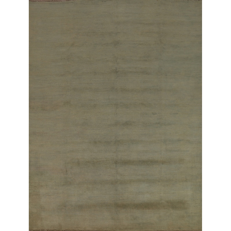 Green Modern Gabbeh Oriental Area Rug Handmade Wool Carpet - 7'9" x 9'7"