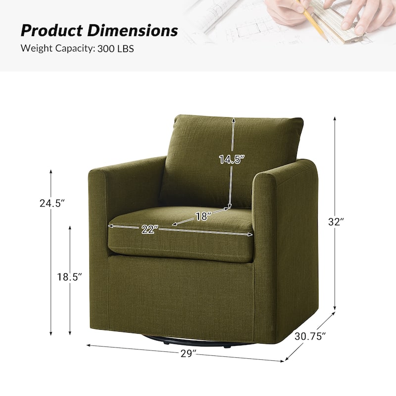 Erkenbald Modern 360-Degree Swivel Chair with Removable Slipcover Set of 2 by HULALA HOME