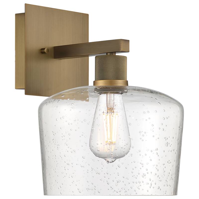 Access Lighting Port Nine Chardonnay LED Wall Sconce - Replaceable LED - Antique Brushed Brass/Seeded Glass