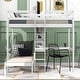 preview thumbnail 4 of 14, Artsy Twin over Twin Bunk Bed with Shelves and Ladder, Convertible Loft Bed with L-Shape Desk, Quality Construction, White